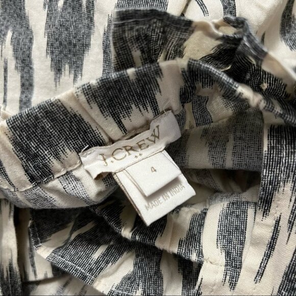 Jcrew factory ecrue ikat ruffle  top size 4 - Picture 2 of 4